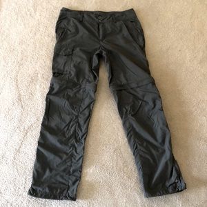 Columbia hiking pants, slate gray, zip-off to shorts (size 8)
